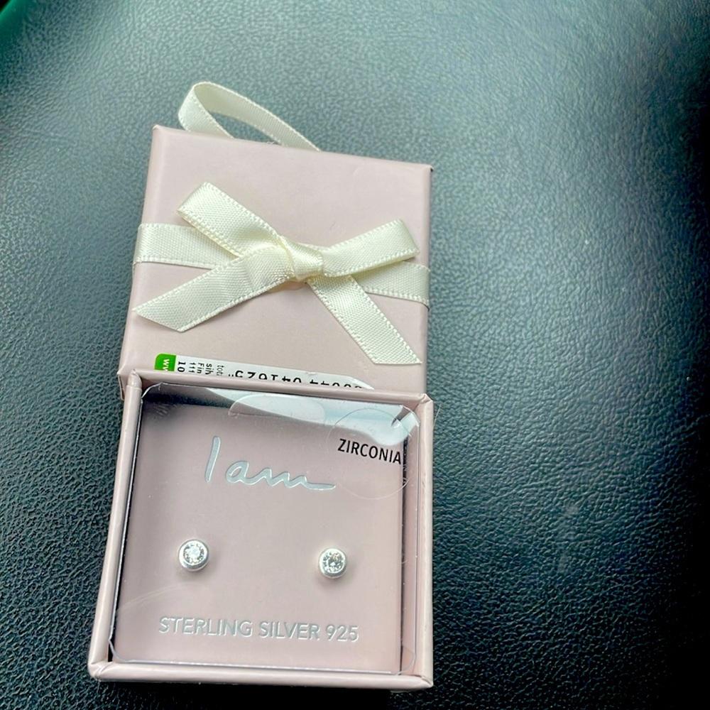 Iam Sterling Silver Earrings with Zirconia Stones